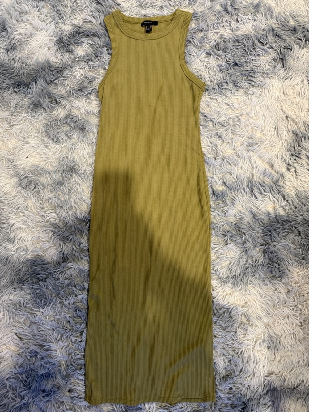 Forever 21 Olive Ribbed Tank Maxi Dress. Size Small